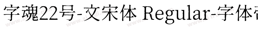 字魂22号-文宋体 Regular字体转换